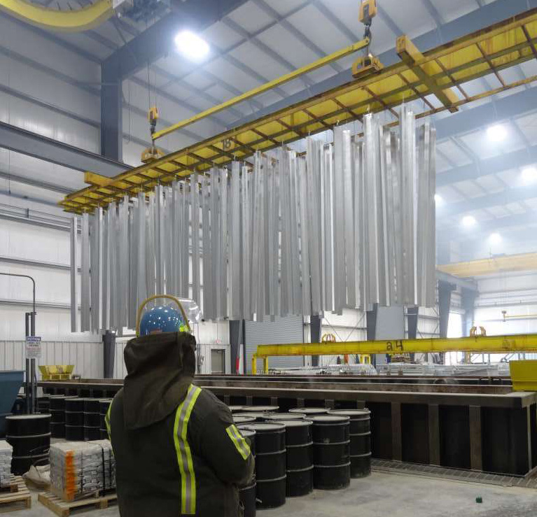 Galvanized steel on crane