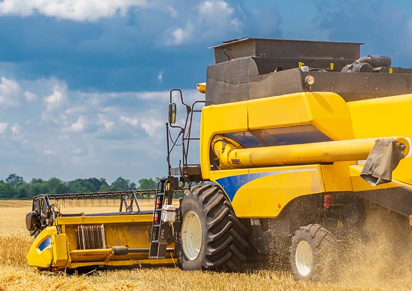 Grain harvesting combine agricultural